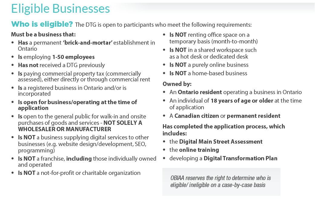 Eligible Businesses